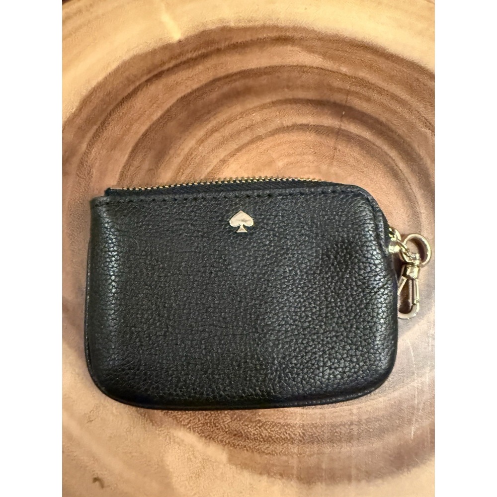 Kate Spade New York Rosie Black Pebbled Leather Mini Coin Pouch Purse - Picture 6 of 8